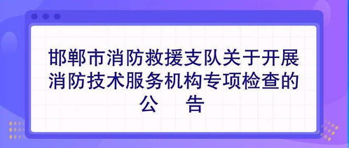 关于开展消防技术服务机构专项检查的公告